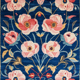 Ultra Soft Area Rug, Non Slip, Stain Resistant, Washable Area Rugs for Living Room, Bedroom, Vibrant Rustic Diamond Layout(Blue)