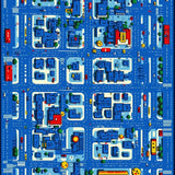 Lively Traffic and Building Illustration(Blue)