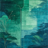 Eclectic Nature Motif with Aquatic Charm(Blue)