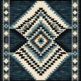 Ultra Soft Area Rug, Non Slip, Stain Resistant, Washable Area Rugs for Living Room, Bedroom, Retro Diamond Checkered Aesthetic(Blue)