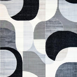 Ultra Soft Area Rug, Non Slip, Stain Resistant, Washable Area Rugs for Living Room, Bedroom, Sleek Contemporary Ripple Effect(Black)