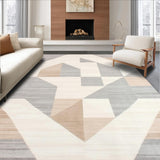 Area Contemporary Geometric Beige Patterned(Beige)