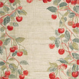 Ultra Soft Area Rug, Non Slip, Stain Resistant, Washable Area Rugs for Living Room, Bedroom, Fruit Inspired Coquette Bow Rug with Cherry Sprigs and Elegant Pink Highlights(Beige)