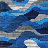 Dynamic Geometric Blue Tones(Blue)