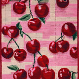 Ultra Soft Area Rug, Non Slip, Stain Resistant, Washable Area Rugs for Living Room, Bedroom, Pink Bow Carpet with Cherry Accents and Fruit Design(Pink)