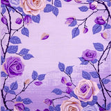 Ultra Soft Area Rug, Non Slip, Stain Resistant, Washable Area Rugs for Living Room, Bedroom, Charming Plush Floral Design(Purple)