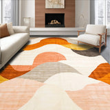 Ultra Soft Area Rug, Non Slip, Stain Resistant, Washable Area Rugs for Living Room, Bedroom, Sophisticated Modern Organic Motif(Beige)