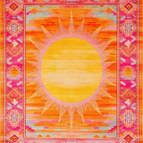 Ultra Soft Area Rug, Non Slip, Stain Resistant, Washable Area Rugs for Living Room, Bedroom, Unique Soft Abstract Rainbow Theme(Orange)