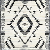 Ultra Soft Area Rug, Non Slip, Stain Resistant, Washable Area Rugs for Living Room, Bedroom, Elegant Symmetrical Monochrome Design(White)