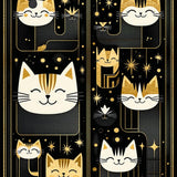 Ultra Soft Area Rug, Non Slip, Stain Resistant, Washable Area Rugs for Living Room, Bedroom, Stylish Cat Face Decorative Element(Black)
