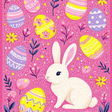 Ultra Soft Area Rug, Non Slip, Stain Resistant, Washable Area Rugs for Living Room, Bedroom, Enchanting Egg-Centric Design(Pink)