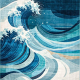Contemporary Wavy Texture Appeal(Blue)
