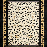 Ultra Soft Area Rug, Non Slip, Stain Resistant, Washable Area Rugs for Living Room, Bedroom, Wildlife Themed Luxurious Contrast(Beige)