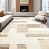 Ultra Soft Area Rug, Non Slip, Stain Resistant, Washable Area Rugs for Living Room, Bedroom, Vibrant Earthy Abstract Composition(Beige)