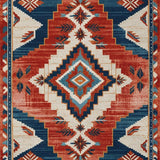 Ultra Soft Area Rug, Non Slip, Stain Resistant, Washable Area Rugs for Living Room, Bedroom, Modern Southwestern Entryway Non-Shedding Decor Rug(Red)