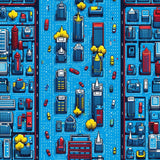 Colorful Roads and Buildings Artistry(Blue)