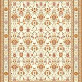 Ultra Soft Area Rug, Non Slip, Stain Resistant, Washable Area Rugs for Living Room, Bedroom, Elegant Tan with Ornate Floral Medallions and Classic Boho Flair(Ivory)