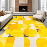 Ultra Soft Area Rug, Non Slip, Stain Resistant, Washable Area Rugs for Living Room, Bedroom, Vibrant Abstract Geometric Delight(Yellow)