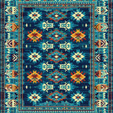Ultra Soft Area Rug, Non Slip, Stain Resistant, Washable Area Rugs for Living Room, Bedroom, Colorful Abstract Southwest Style(Blue)