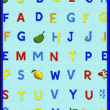 Ultra Soft Area Rug, Non Slip, Stain Resistant, Washable Area Rugs for Living Room, Bedroom, Bright Animal-Themed Alphabet Style(Blue)