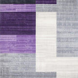 Ultra Soft Area Rug, Non Slip, Stain Resistant, Washable Area Rugs for Living Room, Bedroom, Vibrant Modern Geometric Fusion(Purple)