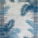 Ultra Soft Area Rug, Non Slip, Stain Resistant, Washable Area Rugs for Living Room, Bedroom, Tropical Inspired Botanical Motif(Blue)