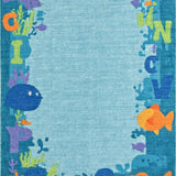 Ultra Soft Area Rug, Non Slip, Stain Resistant, Washable Area Rugs for Living Room, Bedroom, Whimsical ABC Rug:  Educational Play Mat for Toddlers(Blue)