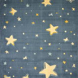 Ultra Soft Area Rug, Non Slip, Stain Resistant, Washable Area Rugs for Living Room, Bedroom, Charming Soft Grey Cosmic Motif(Blue)