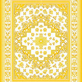 Ultra Soft Area Rug, Non Slip, Stain Resistant, Washable Area Rugs for Living Room, Bedroom, Artistic Tiled Floral Motif(Yellow)