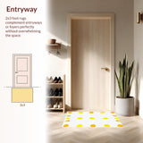 Ultra Soft Area Rug, Non Slip, Stain Resistant, Washable Area Rugs for Living Room, Bedroom, Artistic Colorful Graphic Elements(White)