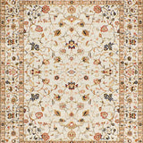 Ultra Soft Area Rug, Non Slip, Stain Resistant, Washable Area Rugs for Living Room, Bedroom, Sophisticated Neutral Botanical Print(Beige)