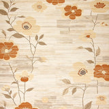Ultra Soft Area Rug, Non Slip, Stain Resistant, Washable Area Rugs for Living Room, Bedroom, Chic Low Pile Area Featuring Abstract Floral Motifs in Warm Tones(Beige)