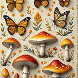 Ultra Soft Area Rug, Non Slip, Stain Resistant, Washable Area Rugs for Living Room, Bedroom, Butterfly Mushroom Low-Profile Seasonal Rug(Yellow)