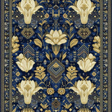 Ultra Soft Area Rug, Non Slip, Stain Resistant, Washable Area Rugs for Living Room, Bedroom, Stylish Area Featuring Abstract Animal Design and Geometric(Blue)