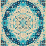 Artisan Crafted Round with Colorful Abstract Medallion Design(Beige)