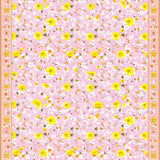 Ultra Soft Area Rug, Non Slip, Stain Resistant, Washable Area Rugs for Living Room, Bedroom, Playful White Petal Motif(Pink)