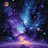 Ultra Soft Area Rug, Non Slip, Stain Resistant, Washable Area Rugs for Living Room, Bedroom, Enchanting Outer Space Artwork(Purple)