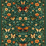Dynamic Colorful Butterfly Tapestry(Green)
