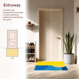 Ultra Soft Area Rug, Non Slip, Stain Resistant, Washable Area Rugs for Living Room, Bedroom, Contemporary Box Pattern Home Office Carpet(Yellow)