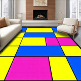 Ultra Soft Area Rug, Non Slip, Stain Resistant, Washable Area Rugs for Living Room, Bedroom, Vibrant Geometric Learning Pattern(Yellow)