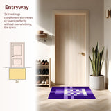 Ultra Soft Area Rug, Non Slip, Stain Resistant, Washable Area Rugs for Living Room, Bedroom, Vibrant Modern Artistic Wave Design(Purple)
