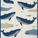 Ultra Soft Area Rug, Non Slip, Stain Resistant, Washable Area Rugs for Living Room, Bedroom, Serene Nautical Palette Composition(Blue)
