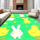 Ultra Soft Area Rug, Non Slip, Stain Resistant, Washable Area Rugs for Living Room, Bedroom, Lighthearted Cartoon Animal Theme(Green)