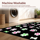 Ultra Soft Area Rug, Non Slip, Stain Resistant, Washable Area Rugs for Living Room, Bedroom, Dynamic Black and Pink Pet Art(Green)