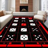 Ultra Soft Area Rug, Non Slip, Stain Resistant, Washable Area Rugs for Living Room, Bedroom, Bold Y2K Inspired Floor Design(Red)
