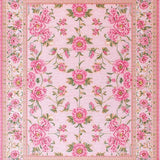 Ultra Soft Area Rug, Non Slip, Stain Resistant, Washable Area Rugs for Living Room, Bedroom, Bright Garden Floral Aesthetic(Pink)