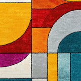 Ultra Soft Area Rug, Non Slip, Stain Resistant, Washable Area Rugs for Living Room, Bedroom, Abstract Multi-Color Living Room Stain-Resistant Rug(Orange)