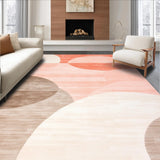 Ultra Soft Area Rug, Non Slip, Stain Resistant, Washable Area Rugs for Living Room, Bedroom, Elegant Minimalist Layered Visuals(Orange)