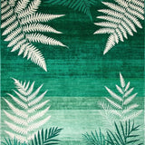 Ultra Soft Area Rug, Non Slip, Stain Resistant, Washable Area Rugs for Living Room, Bedroom, Elegant Wavy Green Aesthetic(Green)