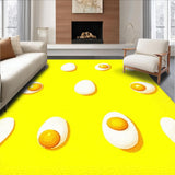 Ultra Soft Area Rug, Non Slip, Stain Resistant, Washable Area Rugs for Living Room, Bedroom, Contemporary Cheerful Egg Pattern(Yellow)